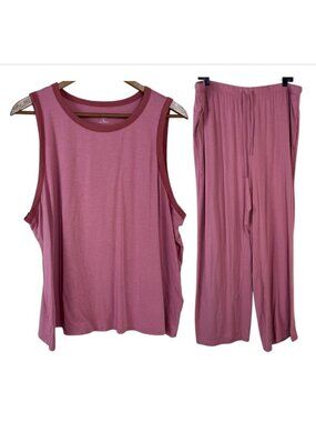 State of Day NWOT Pajama Set Rose Pink Tank Top Pants Plus Size 2X Loungewear